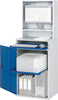 Computer-Schrank RAU,  B650xT520xH1770 mm RAL 7035/5010 stationär Gehäuse mit Tür