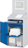 Computer-Schrank RAU,  B650xT520xH1770 mm RAL 7035/5010 stationär Gehäuse offen