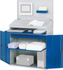 Computer-Schrank RAU,  B1100xT520xH1770 mm RAL 7035/5010 stationär Gehäuse offen