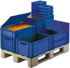 Transport-Stapelkasten LA-KA-PE,  B600xT400xH175 mm blau, geschlossen ohne Griffloch LA-KA-PE