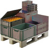 Transport-Stapelkasten LA-KA-PE,  B600xT400xH175 mm grau, geschlossen ohne Griffloch LA-KA-PE