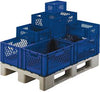 Transport-Stapelkasten LA-KA-PE,  B400xT300xH175 mm blau, kpl. durchbrochen ohne Griffloch LA-KA-PE