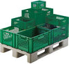 Transport-Stapelkasten LA-KA-PE,  B400xT300xH120 mm grün, kpl. durchbrochen ohne Griffloch LA-KA-PE
