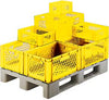 Transport-Stapelkasten LA-KA-PE,  B400xT300xH175 mm gelb, kpl. durchbrochen ohne Griffloch LA-KA-PE