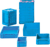 Transport-Stapelkasten LA-KA-PE,  B400xT300xH145 mm blau Auflast 600kg ohne Griffloch