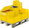 Transport-Stapelkasten LA-KA-PE,  B400xT300xH50 mm gelb, geschlossen ohne Griffloch