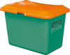 Streugutbehälter CEMO,  550 l B1340xT990xH780 mm ohne Entnahmeöffnung grün/orange