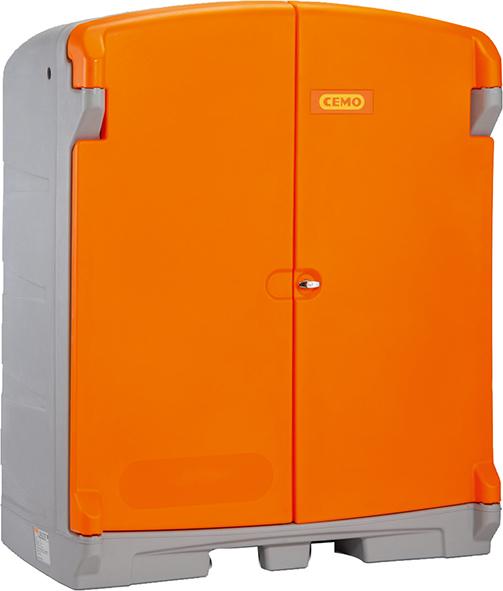 PE-Gefahrstoffdepot CEMO,  220/2Gehäuse grau / Türen orange