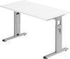 Schreibtisch PRECITOOL,  C-Fuß B 140 x T 67 cm Weiß/Graphit man. Stufenlos verstellb.