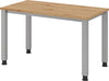 Schreibtisch PRECITOOL,  4 Fuß eckig B 120 x T 67 cm Asteiche/silber man. Stufenlos verstellb.