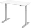 Sitz-Steh-Schreibtisch PRECITOOL,  B 120 x T 67 cm Weiß Platte 25mm el. Stufenlos verstellbar