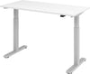 Sitz-Steh-Schreibtisch PRECITOOL,  B 140 x T 67 cm Weiß Platte 25mm el. Stufenlos verstellbar