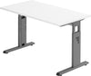 Schreibtisch PRECITOOL,  C-Fuß B 120 x T 67 cm Weiß/Graphit man. Stufenlos verstellb.