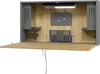 Wandschreibtisch PRECITOOL,  B 120cm Graphit/Asteiche 2xUSB, 2 Steckdosen, Magnettatfel, Ablagsch.