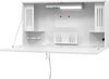 Wandschreibtisch PRECITOOL,  B 120cm Weiß/Weiß 2xUSB, 2 Steckdosen, Magnettatfel, Ablagsch.