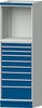 Modulschrank ANKE,  Modell 4006 B715xT720xH2200mm RAL 7035/5012 9 Schubladen