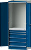 Modulschrank ANKE,  Modell 2410 B865xT720xH2200mm RAL 7035/5012 mit Türen 5 Schubladen