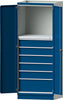 Modulschrank ANKE,  Modell 4003 B865xT720xH2200mm RAL 7035/5012 6 Schubladen