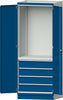 Modulschrank ANKE,  Modell 2409 B865xT720xH2200mm RAL 7035/5012 mit Türen 4 Schubladen