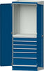 Modulschrank ANKE,  Modell 3007 B865xT720xH2200mm RAL 7035/5012 6 Schubladen