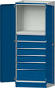 Modulschrank ANKE,  Modell 4003 B865xT720xH2200mm RAL 7035/5012 6 Schubladen