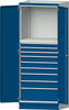 Modulschrank ANKE,  Modell 4006 B865xT720xH2200mm RAL 7035/5012 9 Schubladen
