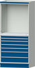 Modulschrank ANKE,  Modell 3005 B1015xT720xH2200mm RAL 7035/5012 7 Schubladen