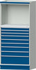 Modulschrank ANKE,  Modell 4006 B1015xT720xH2200mm RAL 7035/5012 9 Schubladen