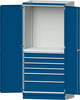 Modulschrank ANKE,  Modell 3007 B1015xT720xH2200mm RAL 7035/5012 6 Schubladen
