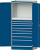 Modulschrank ANKE,  Modell 4006 B1015xT720xH2200mm RAL 7035/5012 9 Schubladen