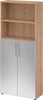 Regal PRECITOOL,  5OH, 3OH K: Nussbaum / F: Silber 80x34,6x188 cm (BxTxH) Türen unten BM 4770