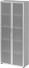 Glastürenschrank PRECITOOL,  , 5 OH K: Grau/F:Rahm. Silb./MG 80x34,9x188 cm (BxTxH) 4200 BM
