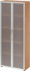 Glastürenschrank PRECITOOL,  , 5 OH K: Nussb./F:Rahm.Silb./MG80x34,9x188 cm (BxTxH) 4200 BM