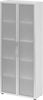 Glastürenschrank PRECITOOL,  , 5 OH K: Weiß/F:Rahm. Silb./MG 80x34,9x188 cm (BxTxH) 4200 BM