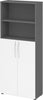 Regal PRECITOOL,  5OH, 3OH K: Graphit / F: Weiß 80x34,6x188 cm (BxTxH) Türen unten BM 4770