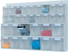 MultiStore PRECITOOL,  Wand-Set 30 Klarsichtbehälter hochschlagfest Kunststofflichtgrau