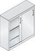 Schiebetürenschrank C+P,  B1200xT400xH1200 mm RAL 7035 2 Fachböden CP