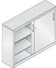 Sliding door cabinet C P, B1600xD500xH1200 mm RAL 7035 4 shelves CP