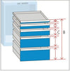 Schublade LISTA,  27x27 E B459xT459xFH 75 mm RAL 7035 Tragkraft 200kg